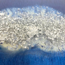 Load image into Gallery viewer, Sapphire Blue Resin Tray with silver flakes to centre. Silver handles and silver edging.