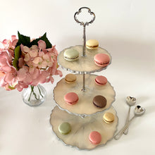 Load image into Gallery viewer, Three-Tiered Cake Stand - Cream and Silver