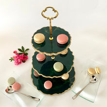 Load image into Gallery viewer, Three-Tiered Cake Stand - Emerald Green