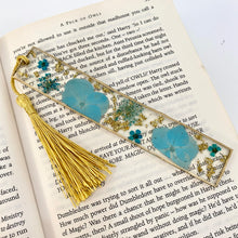 Load image into Gallery viewer, Bookmark - Real Pressed Blue Larkspur Flowers