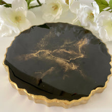 Load image into Gallery viewer, XL Luxury Display Stand / Coaster - Black with Marbled Effect