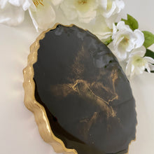 Load image into Gallery viewer, XL Luxury Display Stand / Coaster - Black with Marbled Effect