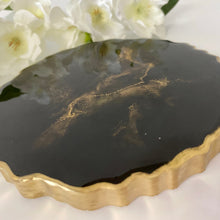 Load image into Gallery viewer, XL Luxury Display Stand / Coaster - Black with Marbled Effect
