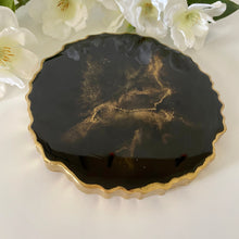 Load image into Gallery viewer, XL Luxury Display Stand / Coaster - Black with Marbled Effect