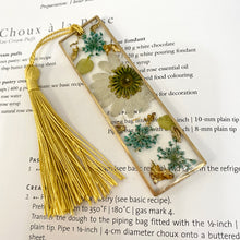 Load image into Gallery viewer, Bookmark - Real Pressed White Daisy and Gold Flakes