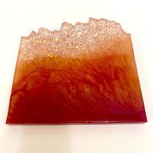 Load image into Gallery viewer, Wave-Shaped Coaster - Magenta and Rose Gold
