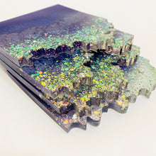 Load image into Gallery viewer, Wave-Shape Coaster Set in shades of Purple - set of four