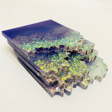 Load image into Gallery viewer, Wave-Shape Coaster Set in shades of Purple - set of four