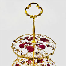 Load image into Gallery viewer, Three-Tiered Cake Stand - Red Rose Petals
