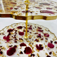 Load image into Gallery viewer, Three-Tiered Cake Stand - Red Rose Petals
