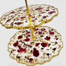 Load image into Gallery viewer, Three-Tiered Cake Stand - Red Rose Petals
