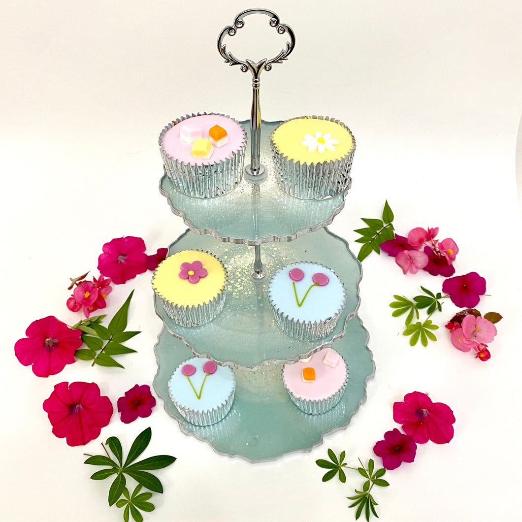 Three-Tiered Cake Stand - Ice Blue