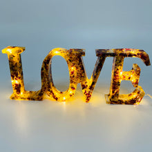 Load image into Gallery viewer, Light Up Word Sign &#39;LOVE&#39; - Real Rose Petals
