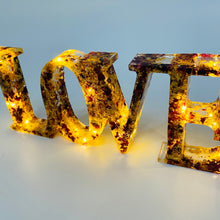 Load image into Gallery viewer, Light Up Word Sign &#39;LOVE&#39; - Real Rose Petals
