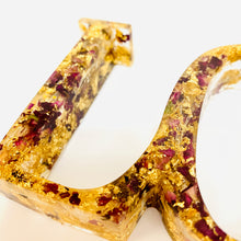 Load image into Gallery viewer, Light Up Word Sign &#39;LOVE&#39; - Real Rose Petals

